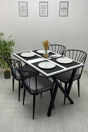 LOTUS 70 x 110 cm weißes Esstisch-Set mit Metallbeinen, Küchentisch-Set, Balkontisch-Set MUF-YMT-LOTUS-70110 - 1