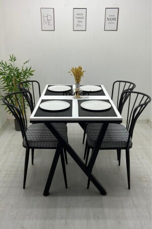 LOTUS 70 x 110 cm weißes Esstisch-Set mit Metallbeinen, Küchentisch-Set, Balkontisch-Set MUF-YMT-LOTUS-70110 - 2