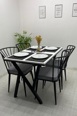 LOTUS 70 x 110 cm weißes Esstisch-Set mit Metallbeinen, Küchentisch-Set, Balkontisch-Set MUF-YMT-LOTUS-70110 - 3