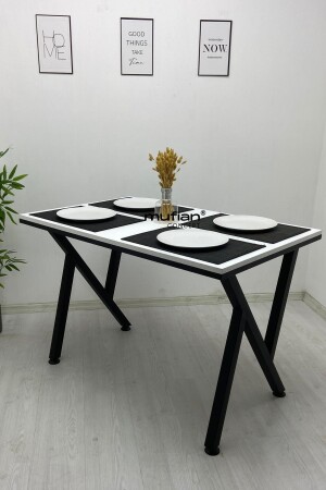 LOTUS 70 x 110 cm weißes Esstisch-Set mit Metallbeinen, Küchentisch-Set, Balkontisch-Set MUF-YMT-LOTUS-70110 - 6
