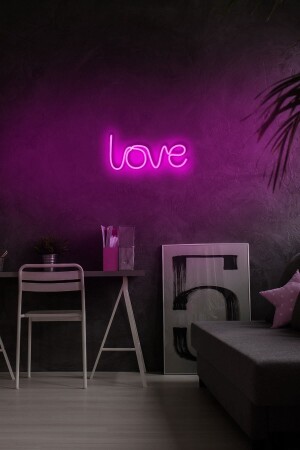 - Love - Led Dekoratif Duvar Aydınlatması Neon Duvar Yazısı Sihirli Led Mesajlar - Neongraph DEC010033 - 2