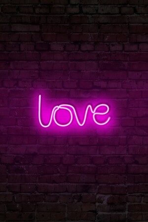 - Love - Led Dekoratif Duvar Aydınlatması Neon Duvar Yazısı Sihirli Led Mesajlar - Neongraph DEC010033 - 5