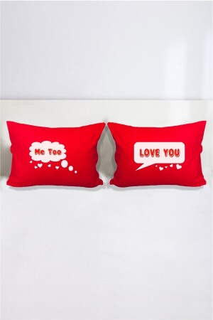 Love You – Me Too Doppelter dekorativer Kissenbezug 50 x 70 cm – Rot hdynza202410210144-1 - 1