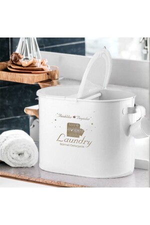 صندوق منازل منازل مع قطعة معدنية بيضاء Lr033 FRSC-153 - Laundry