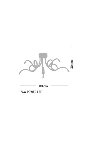 Lucea Daylight LED 5-teiliger anthrazitfarbener Plafone-Kronleuchter LMR-2089-05-GR - 7