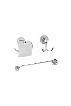 مجموعة لوازم حمام بيئية ثلاثية - حاملة منشفة طويلة - حاملة حمام حمام - حاملة لفة المرحاض - Lucena