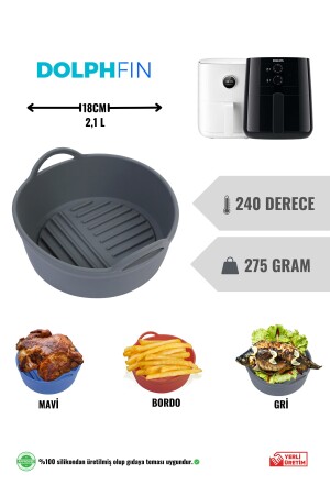 Luftfritteuse, Silikon-Backbehälter, Lebensmittel- und Kuchenform, spezielles Design, kompatibel mit Xiaomi 3,5 l und Philips 4,1 l SMRT-701 - 4