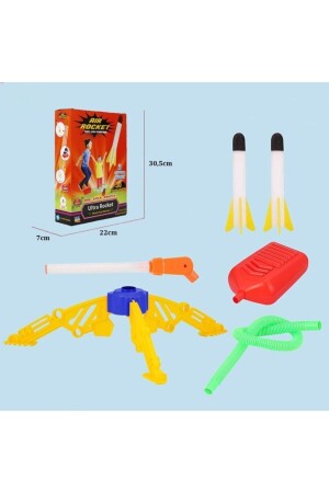 Luftraketen-Spielzeug, 2 Raketen und Luftraketenwerfer, einzelne Outdoor-Spielzeug-Flugrakete - 2