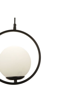 Luis Single Black Pendelleuchte mit weißem Glas, moderne Pendelleuchte, Küche, Wohnzimmer, Pendelleuchte, Kronleuchter - 8