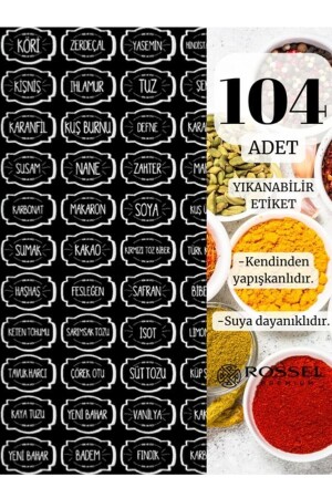 Lüks 12 Li Akrilik Plastik Etiketli Şeffaf Baharatlık Saklama Seti (250 Ml) MİKAS1-S5 - 4