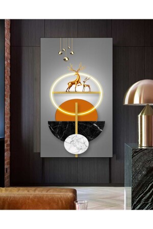 Lüks Altın Geyikler Dekoratif Kanvas Duvar Tablo - Trade Ays