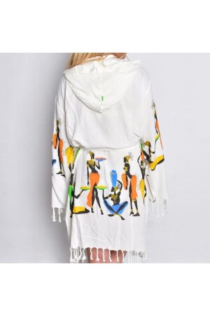 Lüks Baskılı Afro Bambu Peştemal Bornoz NEVİNACAR23 - Nevin Acar