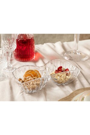 Luly Glas-Snackschale mit 2 Fächern, 25 cm, transparent, 10032987 - English Home