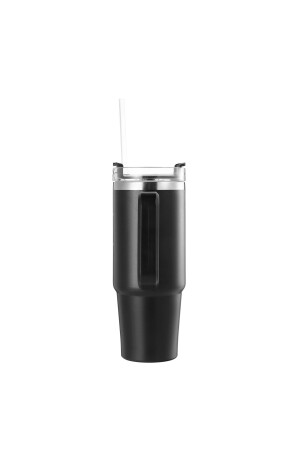 Lumin Quencher Tumbler 0-89 Litre Vakum Yalıtımlı Termos Bardak Kapaklı Ve Pipetli Black Edition - 4