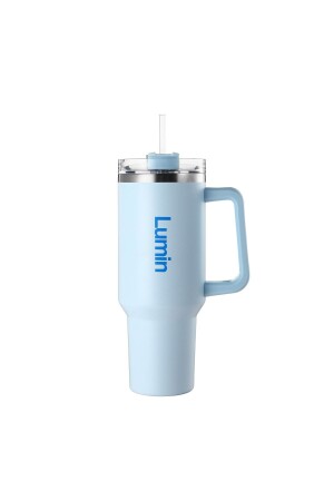 Lumin Quencher Tumbler 1-18 Litre Vakum Yalıtımlı Termos Bardak Kapaklı Ve Pipetli Cloud Blue - 1