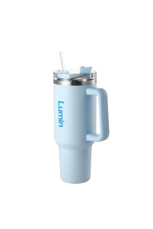 Lumin Quencher Tumbler 1-18 Litre Vakum Yalıtımlı Termos Bardak Kapaklı Ve Pipetli Cloud Blue - 4