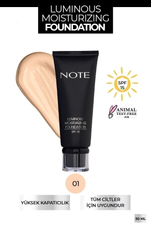 Luminous Moisturizing 01 Fondöten Beige - Note Cosmetics