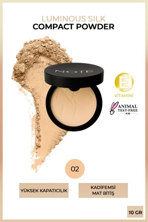 Luminous Silk Compact Powder 02 Natural Beige Mat Bitişli Toz Yüz Pudrası Natural Beige - 2