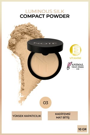 Luminous Silk Compact Powder 03 Medium Beige Mat Bitişli Toz Yüz Pudrası Medium Beige - 2