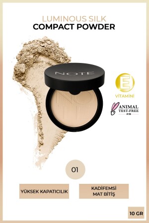 Luminous Silk Compact Powder Mat Bitişli Toz Yüz Pudrası 01 Beige - 2