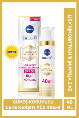 Luminous630 Güneş Korumalı Leke Karşıtı Gündüz Yüz Kremi 40 Ml- Spf50- Hyaluronik Asit- E Vitamini - 3