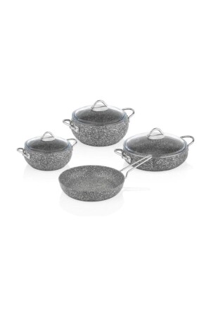 Luna 4-teiliges 7-teiliges Granit-Kochgeschirr-Set, Grau, 1205323. 0002 - 1