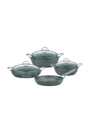 Luna 4-teiliges 7-teiliges Granit-Kochgeschirr-Set, Grau, 1205323. 0002 - 4