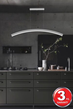 Luna (graues Gehäuse, weißes Licht) moderner LED-Kronleuchter mit LED, Wohnzimmer, Küche, Wohnschlafzimmer, Hängelampe Luna Grey 6500K - 3