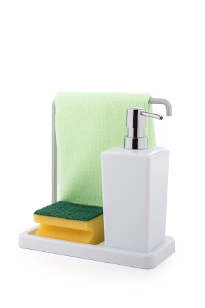 Luna Mutfak Sıvı Sabunluk Beyaz, Bez Askılı M-E56-01 - Prima Nova