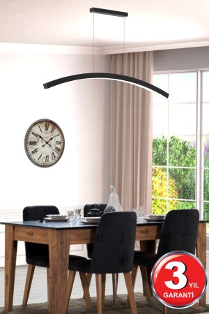 Luna (schwarzes Gehäuse, weißes Licht) Moderner LED-Kronleuchter mit LED, Wohnzimmer, Küche, Wohnschlafzimmer, Pendelleuchte Luna Schwarz 6500K - 5