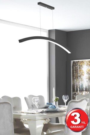 Luna (schwarzes Gehäuse, weißes Licht) Moderner LED-Kronleuchter mit LED, Wohnzimmer, Küche, Wohnschlafzimmer, Pendelleuchte Luna Schwarz 6500K - 9