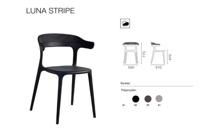 Luna Stripe Sandalye 2 Adet - 3