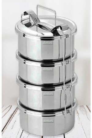 Lunchbox für 4–6 Personen, 4-beschichteter Edelstahl-Tragebehälter, 14 x 6 cm, SNG-02-12-21-429 - 1