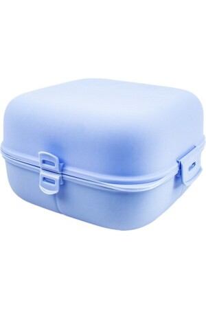 Lunchbox mit 2 Fächern – Lunchbox mit doppeltem Deckel – blau - 1