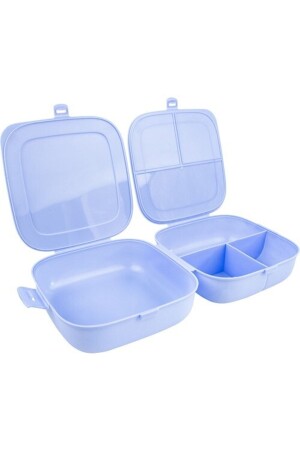 Lunchbox mit 2 Fächern – Lunchbox mit doppeltem Deckel – blau - 5