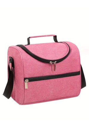 Lunchtasche mit doppeltem Reißverschluss, Rosa - 1