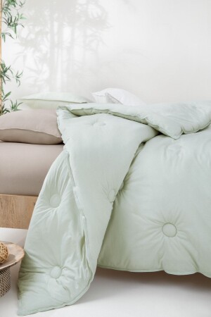 Lupa Steppdecke aus weicher, doppelt gekämmter Baumwolle, 300 g/m² – Salbei - Yataş