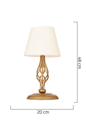 Lupine antike Tischlampe mit weißem Hut, modernes Design, Lampenschirm für Wohnzimmer und Schlafzimmer, 3596-1M-FR-WH - 7