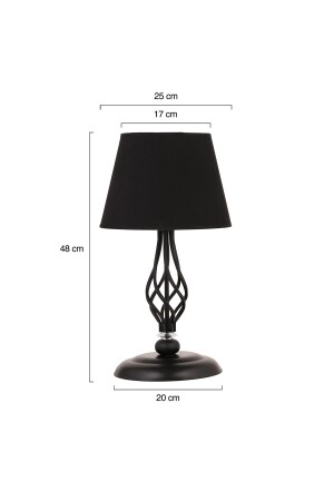 Lupine Schwarze Tischlampe mit schwarzem Hut, modernes Design, Retro-Lampenschirm für Wohnzimmer und Schlafzimmer, 3596-1M-BL-BL - 7