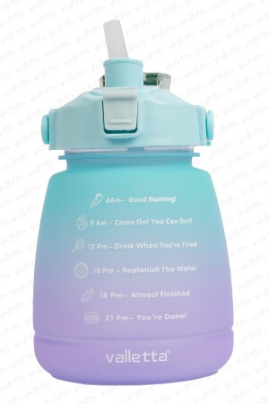 Lusca BPA-freie Motivationswasserflasche 1,3 LT grün-lila Wasserflasche, Wasserflasche, Wasserflasche SWB-003 - 3