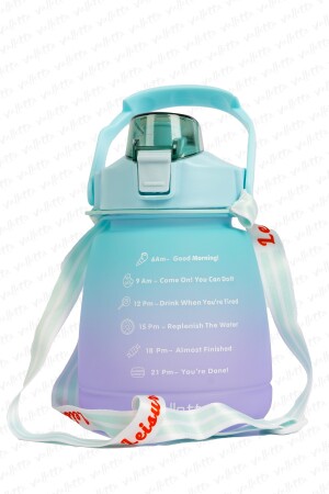 Lusca BPA-freie Motivationswasserflasche 1,3 LT grün-lila Wasserflasche, Wasserflasche, Wasserflasche SWB-003 - 4