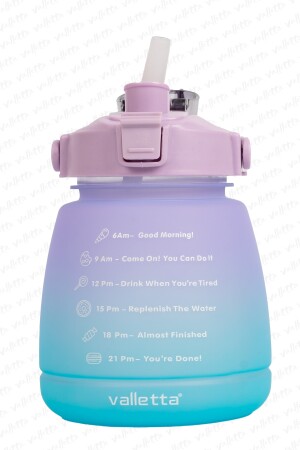 Lusca BPA-freie Motivationswasserflasche 1,3 LT Lila-Grüne Wasserflasche, Wasserflasche, Wasserflasche SWB-003 - 2
