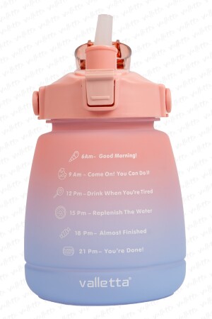 Lusca BPA-freie motivierende Wasserflasche, 1,3 LT, rosa-blaue Wasserflasche, Trinkflasche, Trinkflasche, SWB-003 - 5