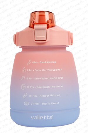 Lusca BPA-freie motivierende Wasserflasche, 1,3 LT, rosa-blaue Wasserflasche, Trinkflasche, Trinkflasche, SWB-003 - 6
