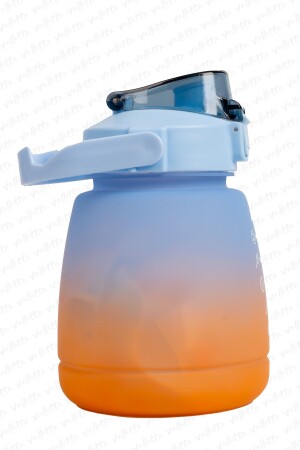 Lusca BPA İçermez Motivasyonel Su Matarası 1-3 LT Mavi-Turuncu Su Matarası-Su Şişesi-Suluk - 4