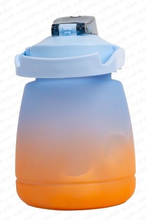 Lusca BPA İçermez Motivasyonel Su Matarası 1-3 LT Mavi-Turuncu Su Matarası-Su Şişesi-Suluk - 5