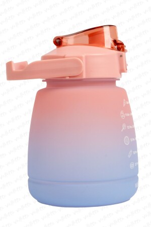 Lusca BPA İçermez Motivasyonel Su Matarası 1-3 LT Pembe-Mavi Su Matarası-Su Şişesi-Suluk - 6