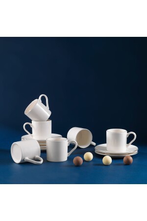 Lustiges Kaffeetassen-Set für 6 Personen, 12-teilig, Platin, 1S2038-08002-PLT01 - 2