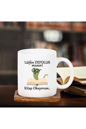 Lütfen Defolur Musun Tasarımlı Hediye Kupa - Kitap Kurdu Tasarımlı Kupa -öğrenciye Hediye KH1080DEFOLURMUSUNKUPA - 1