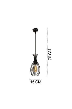 Luti Single Wire Schwarz Moderne Pendelleuchte Küche Wohnzimmer Pendelleuchte Kronleuchter 3365-01-BL - 6